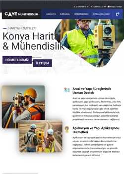 Konya'da Harita ve Mühendislik üzerine hizmet veren Gaye Mühendislik firması Web Site Tasarımı ve Yazılımında Bizi Tercih Ett.