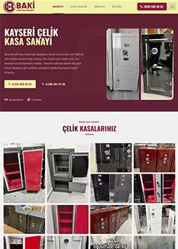 Konya Yazılım Tasarım Kayseri'de çelik kasa üzerine hizmet veren Baki Çelik Kasa, Özel Konsept Web Site Tasarımında Bizi Tercih Etti.
